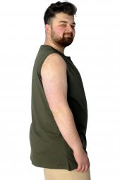 Mode XL Büyük Beden T-Shirt Kolsuz Choose Mode 22160 Haki - 2