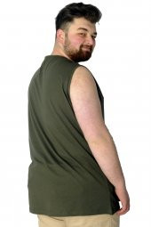 Mode XL Büyük Beden T-Shirt Kolsuz Choose Mode 22160 Haki - 3