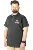 Mode XL Büyük Beden T-Shirt Polo 08 Meeting 22329 Antrasit thumbnail 1