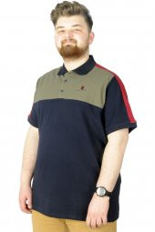Mode XL Büyük Beden T-Shirt Polo MD 22333 Lacivert - 1