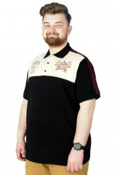 Mode XL Büyük Beden T-Shirt Polo When You Are 22334 Siyah - 1