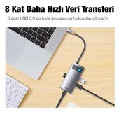 Baseus Type-C Çoklayıcı Dönüştürücü 4in1 100W Type-C HUB RJ45 USB 3.0 Type-C Ethernet Dönüştürücü Hub - 6