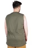 Mode XL Büyük Beden Atlet Baskılı Look Cool 22165 Haki - 3