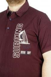 Mode XL Büyük Beden T-Shirt Polo Surfing 22328 Mürdüm - 3