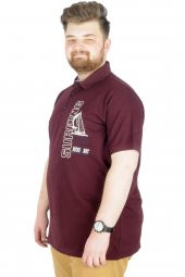 Mode XL Büyük Beden T-Shirt Polo Surfing 22328 Mürdüm - 4