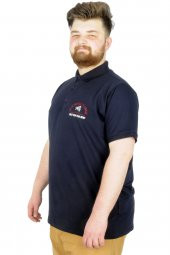Mode XL Büyük Beden T-Shirt Polo New World 22339 Lacivert thumbnail 2
