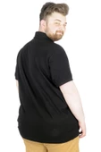 Mode XL Büyük Beden T-Shirt Polo New World 22339 Siyah thumbnail 2