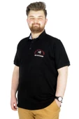 Mode XL Büyük Beden T-Shirt Polo New World 22339 Siyah thumbnail 1