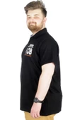 Mode XL Büyük Beden T-Shirt Polo Skipper Crew 22341 Siyah thumbnail 2
