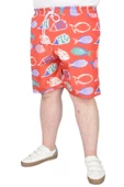Mode XL Büyük Beden Deniz Şortu Desenli 22450 Kırmızı thumbnail 1