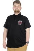 Mode XL Büyük Beden T-Shirt Polo Los Angeles 22347 Siyah thumbnail 1