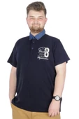 Mode XL Büyük Beden T-Shirt Polo Modx Club 22351 Lacivert thumbnail 1