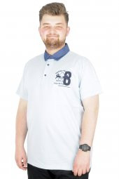 Mode XL Büyük Beden T-Shirt Polo Modx Club 22351 Mavi - 1