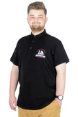 Mode XL Büyük Beden T-Shirt Polo Yatch Club 22344 Siyah thumbnail 1