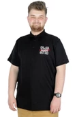 Mode XL Büyük Beden T-Shirt Polo Embiriodery M 22343 Siyah - 1