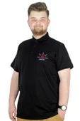 Mode XL Büyük Beden T-Shirt Polo Steamnoat  22345 Siyah - 1