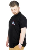 Mode XL Büyük Beden T-Shirt Polo Yatch Club 22344 Siyah thumbnail 2