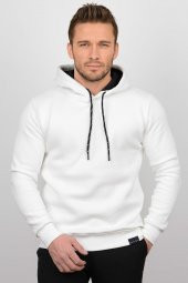 Üç Iplik Şardonlu Pamuklu Kapüşonlu Sweatshirt CZN02 - 8