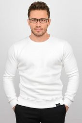 Üç Iplik Şardonlu Pamuklu Bisiklet Yaka Sweatshirt CZN01 - 11