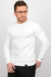 Üç Iplik Şardonlu Pamuklu Bisiklet Yaka Sweatshirt CZN01 - 12