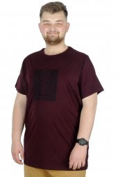 Mode XL Erkek T-Shirt Bis Yaka Mountain 22101 Mürdüm - 1