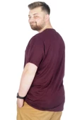 Mode XL Büyük Beden T-Shirt Bis Yaka Black Series 22189 Mürdüm - 2