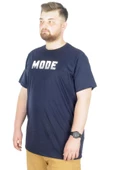 Mode XL Büyük Beden T-Shirt Bis Yaka Mode 22196 Lacivert thumbnail 2