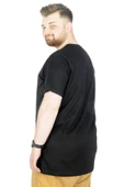 Mode XL Büyük Beden T-Shirt Bis Yaka Mode 22196 Siyah thumbnail 3