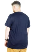 Mode XL Büyük Beden T-Shirt Bis Yaka Mode 22196 Lacivert thumbnail 3