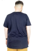 Mode XL Büyük Beden T-Shirt Bis Yaka Chase 22193 Lacivert - 2