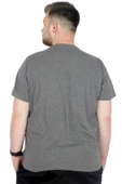 Mode XL Büyük Beden T-Shirt Bis Yaka Black Series 22189 Antramelanj - 2