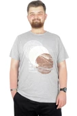 Mode XL Erkek T-Shirt Bis Yaka Baskılı Feed And The Graund 22142 Grimelanj - 1