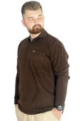 Mode XL Büyük Beden Erkek Sweat Polo Selanik Basic 20441 Sütlü Kahve - 2