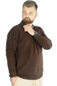 Mode XL Büyük Beden Erkek Sweat Polo Selanik Basic 20441 Sütlü Kahve - 3