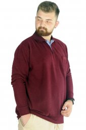 Mode XL Erkek Sweat Polo Cepli Selanik Basic 20441 Bordo - 1