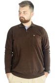 Mode XL Büyük Beden Erkek Sweat Polo Selanik Basic 20441 Sütlü Kahve - 1
