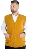 Mode XL Büyük Beden Erkek Yelek Selanik 20545 Hardal - 1