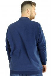 Mode XL Erkek Sweat Uzun Kol Polo Waffle 22463 İndigo - 3