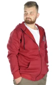 Mode XL Erkek Sweat Kapşon Fermuarlı Keep On 22533 Bordo thumbnail 2