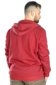 Mode XL Erkek Sweat Kapşon Fermuarlı Keep On 22533 Bordo thumbnail 3