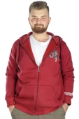 Mode XL Erkek Sweat Kapşon Fermuarlı Keep On 22533 Bordo thumbnail 1