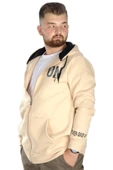 Mode XL Erkek Sweat Kapşon Fermuarlı Keep On 22533 Bej thumbnail 2