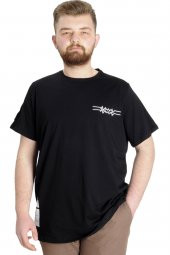 Mode XL Büyük Beden Erkek T-shirt TELEPATHIC 23132 Siyah - 1