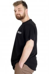 Mode XL Büyük Beden Erkek T-shirt TELEPATHIC 23132 Siyah - 2