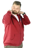Mode XL Erkek Sweat Fermuarlı Free Your Mind 22536 Bordo thumbnail 3