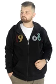 Mode XL Erkek Sweat Kapşonlu Fermuarlı Vintage 22537 Siyah thumbnail 1