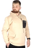 Mode XL Erkek Sweat Kapşon Kanguru 22540 Bej - 3