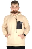 Mode XL Erkek Sweat Kapşon Kanguru 22540 Bej - 1