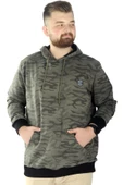 Mode XL Erkek Sweat Kapşon Kanguru Kamuflaj 22547 Haki - 1