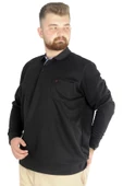 Mode XL Erkek Uzun Kol Polo Cepli İnterlok M 22460 Siyah thumbnail 2